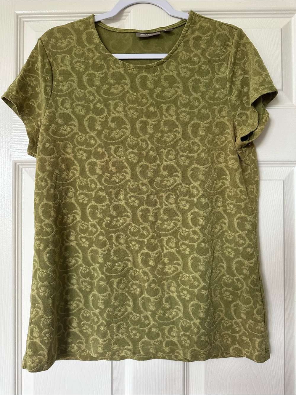 Croft & Barrow Floral Textured Short Sleeve Top
